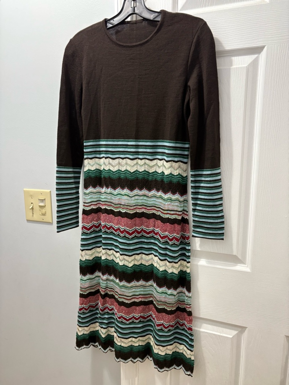 M by Missoni Merino Wool Longsleeve Crochet Midi Dress- MISSING INSIDE TAGS